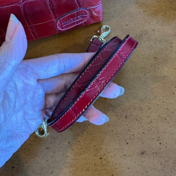 Rare Vintage Bally Kelly Style Croc Embossed Red Leather Handbag - Picture 12 of 14